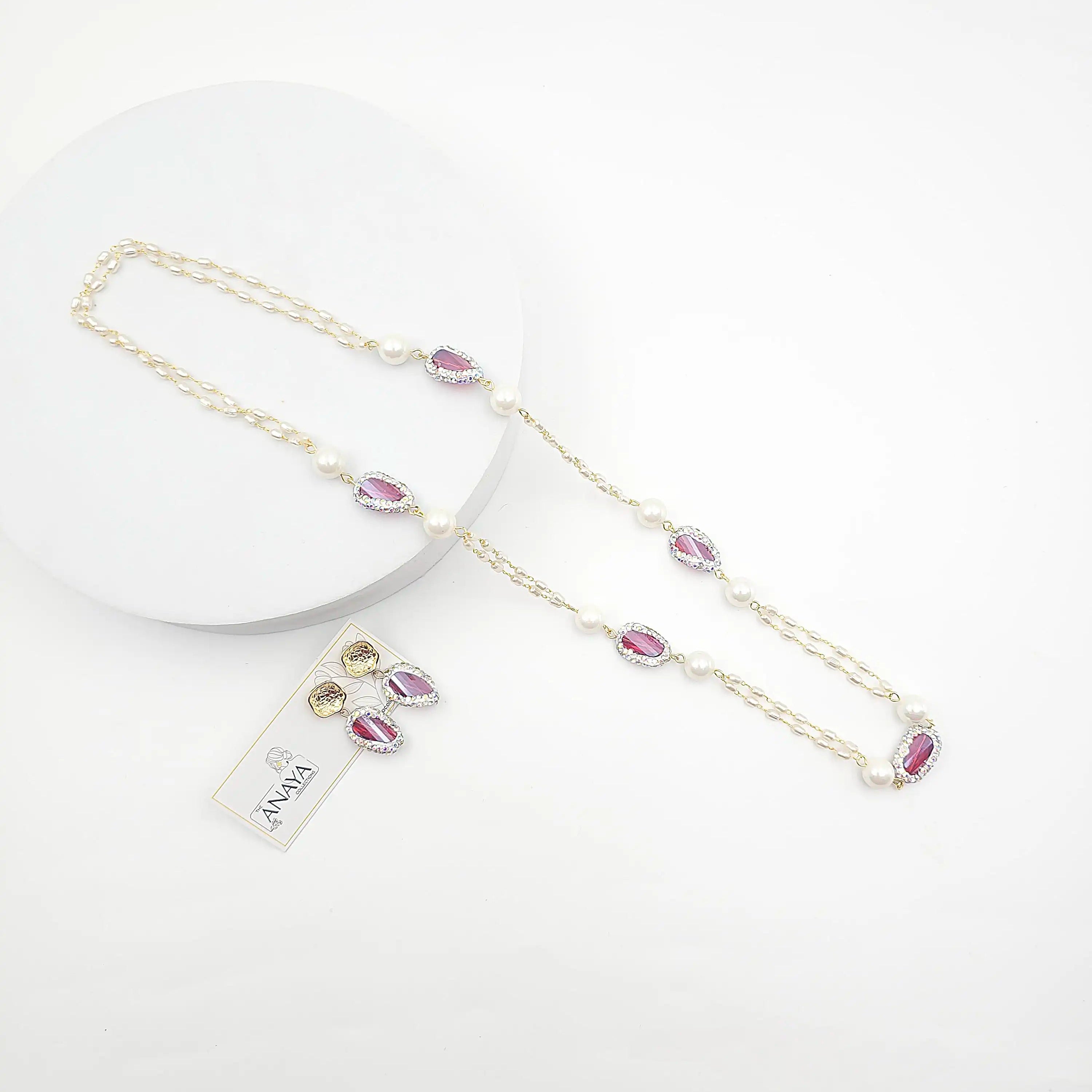 Mystic Shell Pearl Necklace Set
