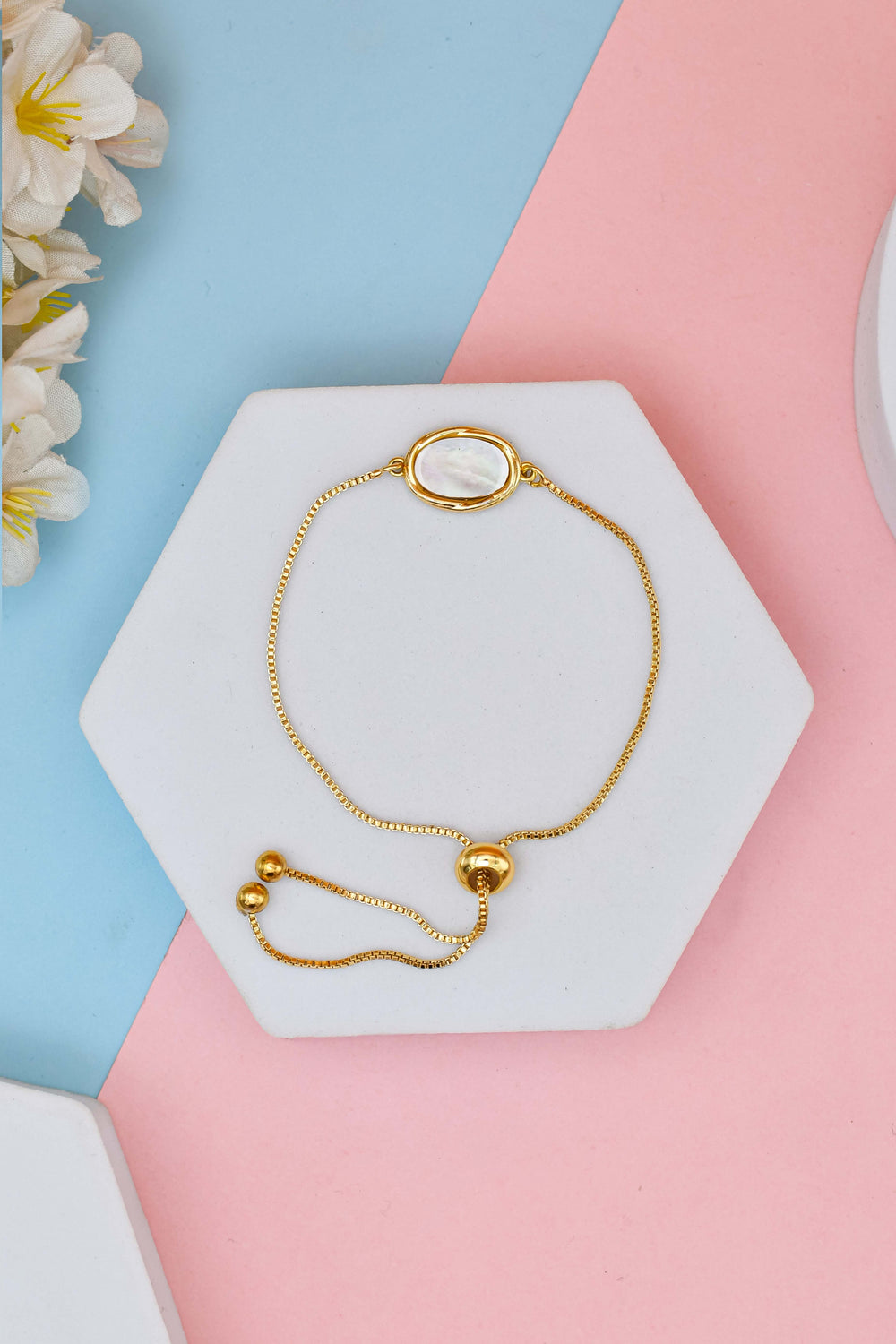 Oval Mother of Pearl (MOP) Bracelet