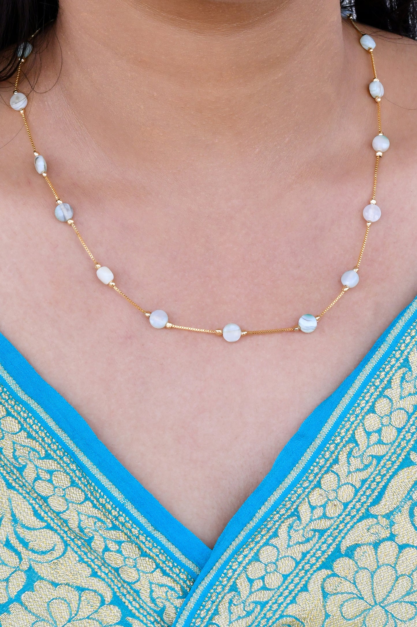 Flat Round Dainty Necklace