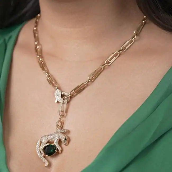 Paperclip Panther Pendant Chain