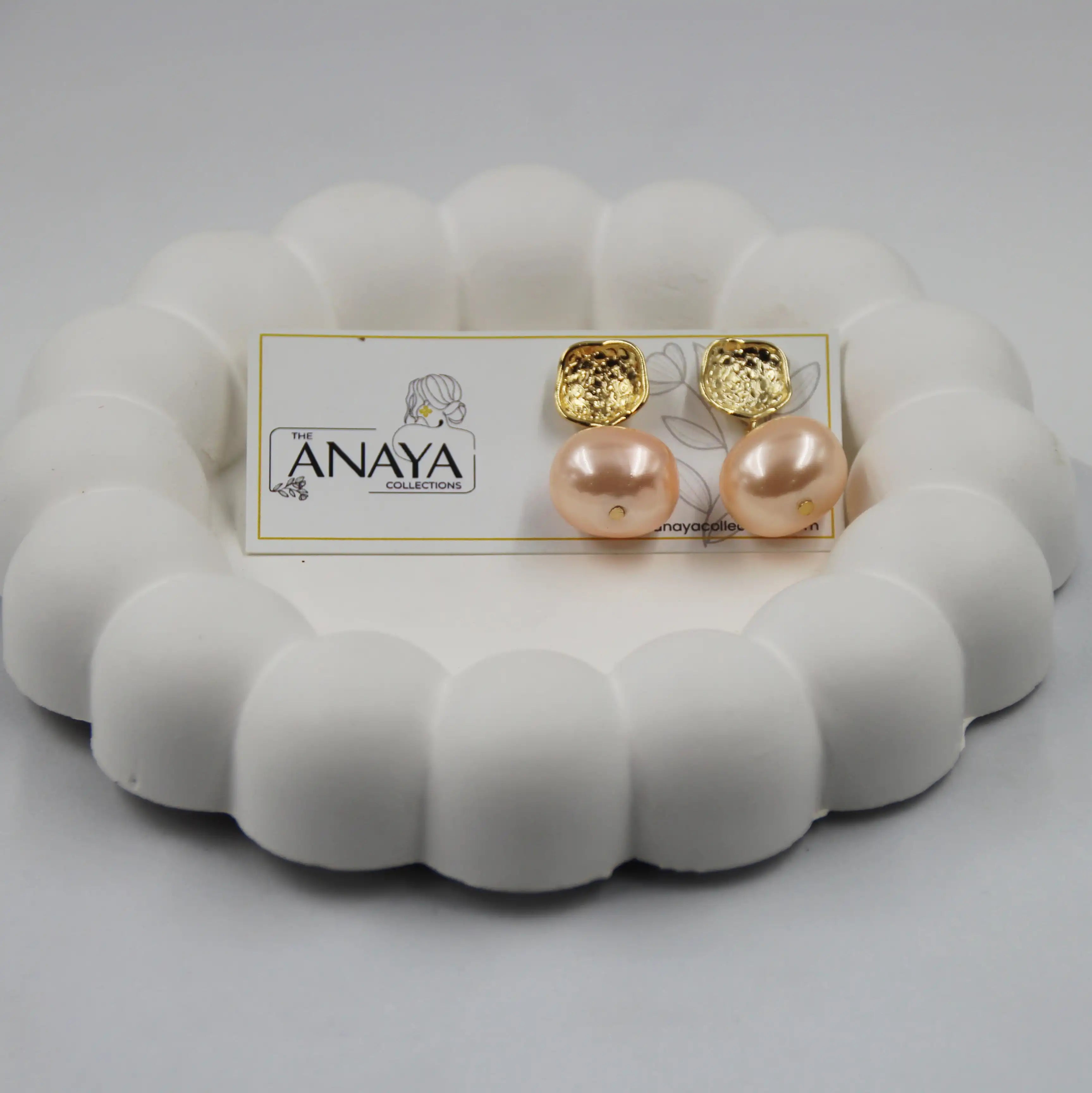 Uncut Shell Pearl Earrings