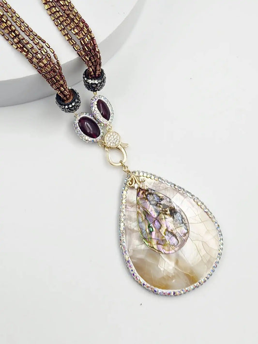 Pear Shaped Pendant with Italian Grace Mop Luxury Set