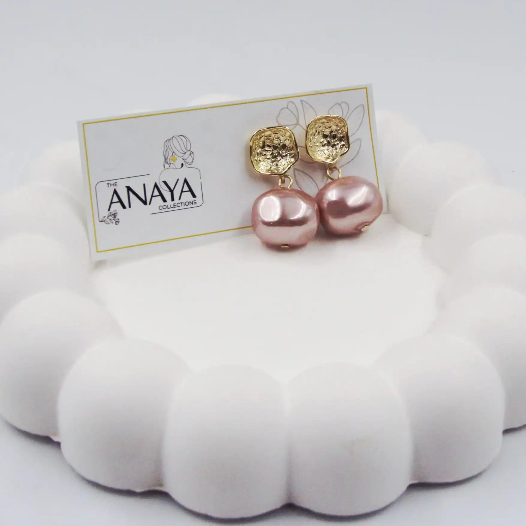Uncut Shell Pearl Earrings