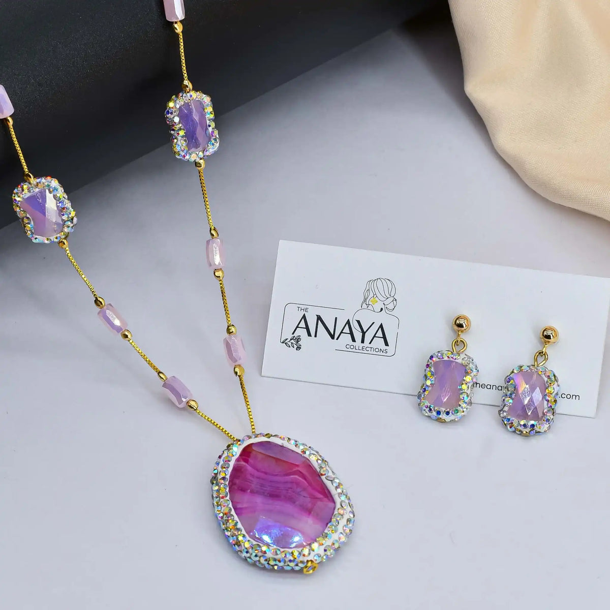 Pink Agate Dainty Set