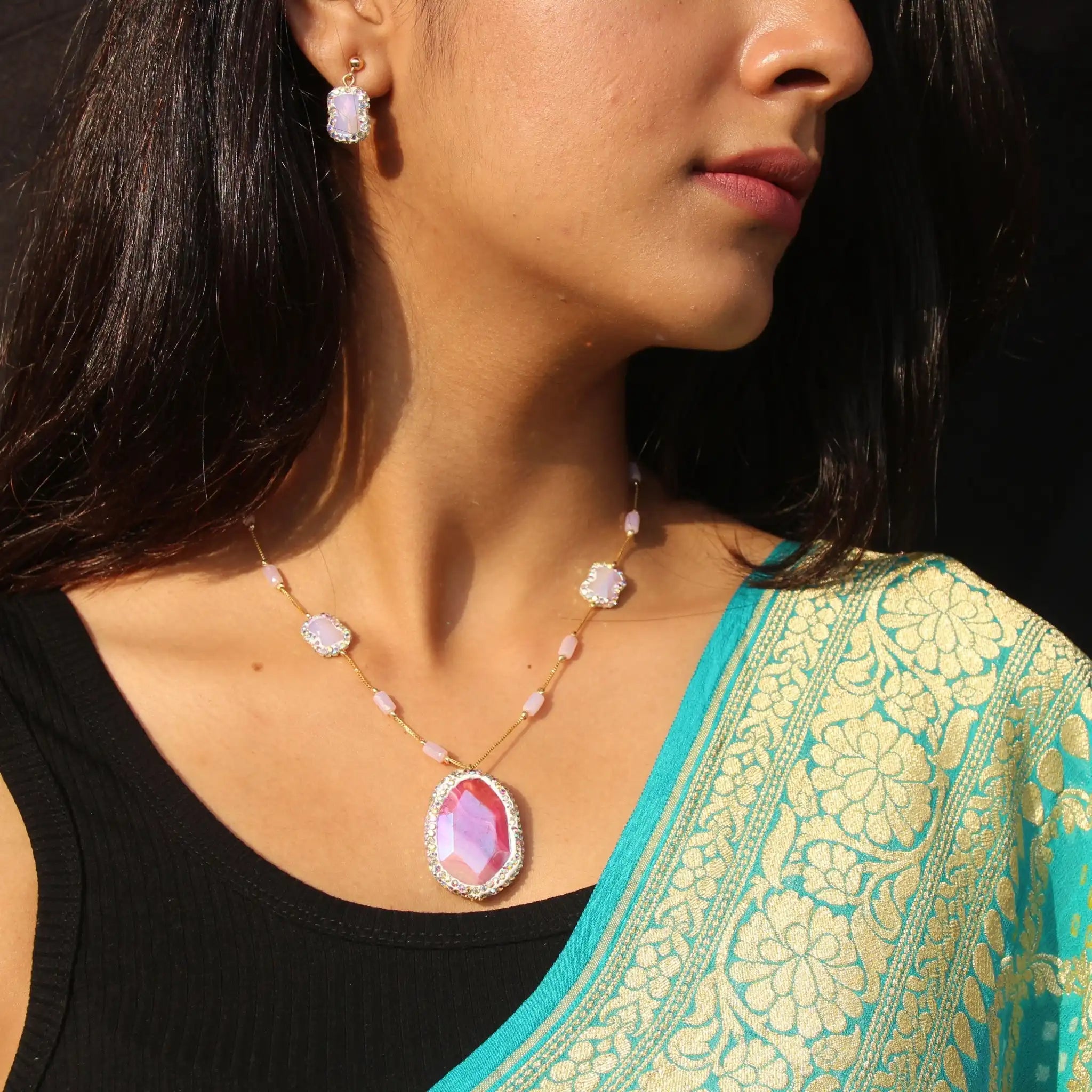 Pink Agate Dainty Set