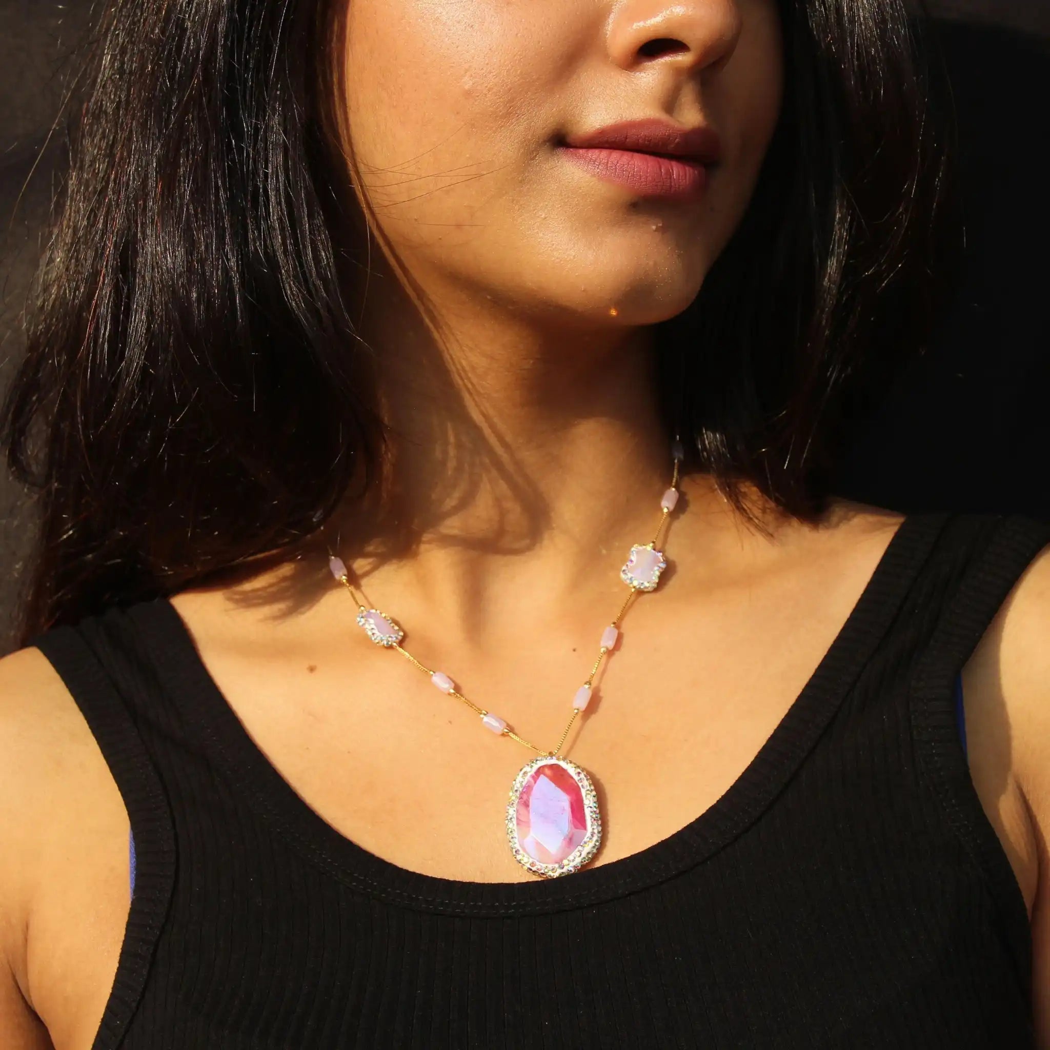 Pink Agate Dainty Set