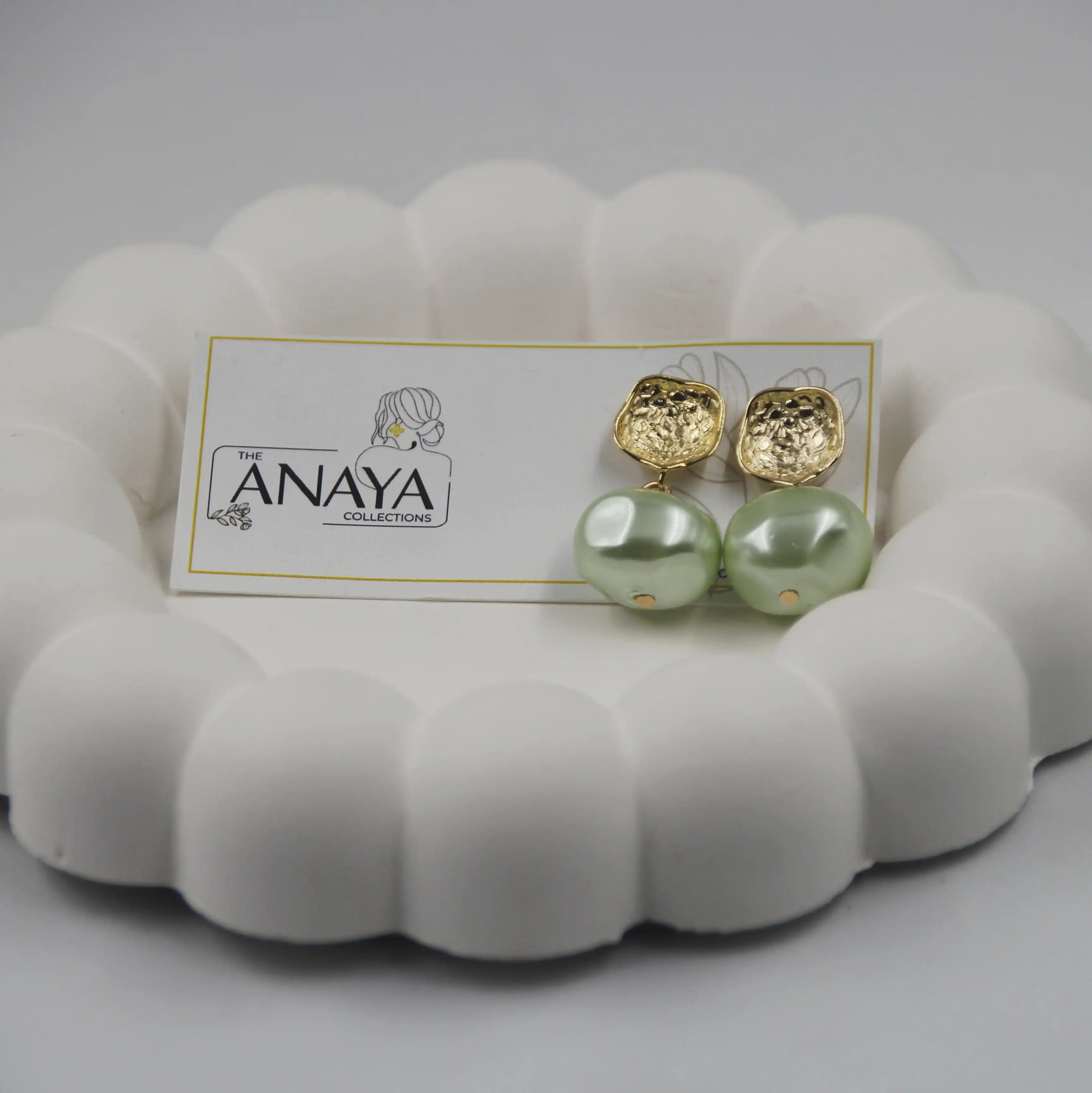 Uncut Shell Pearl Earrings