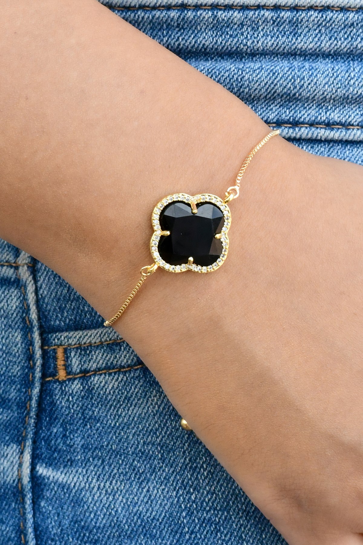 Black Precious Clover Bracelet