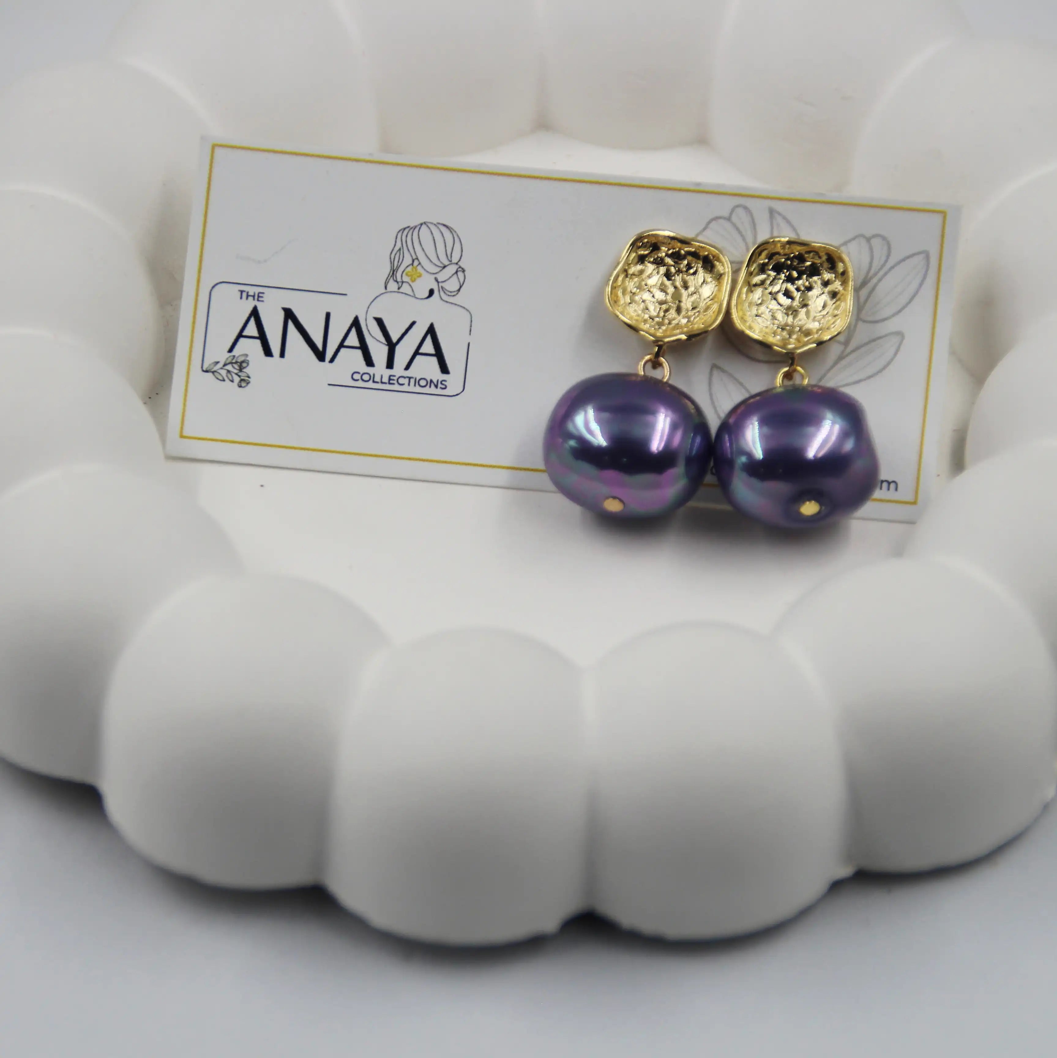 Uncut Shell Pearl Earrings