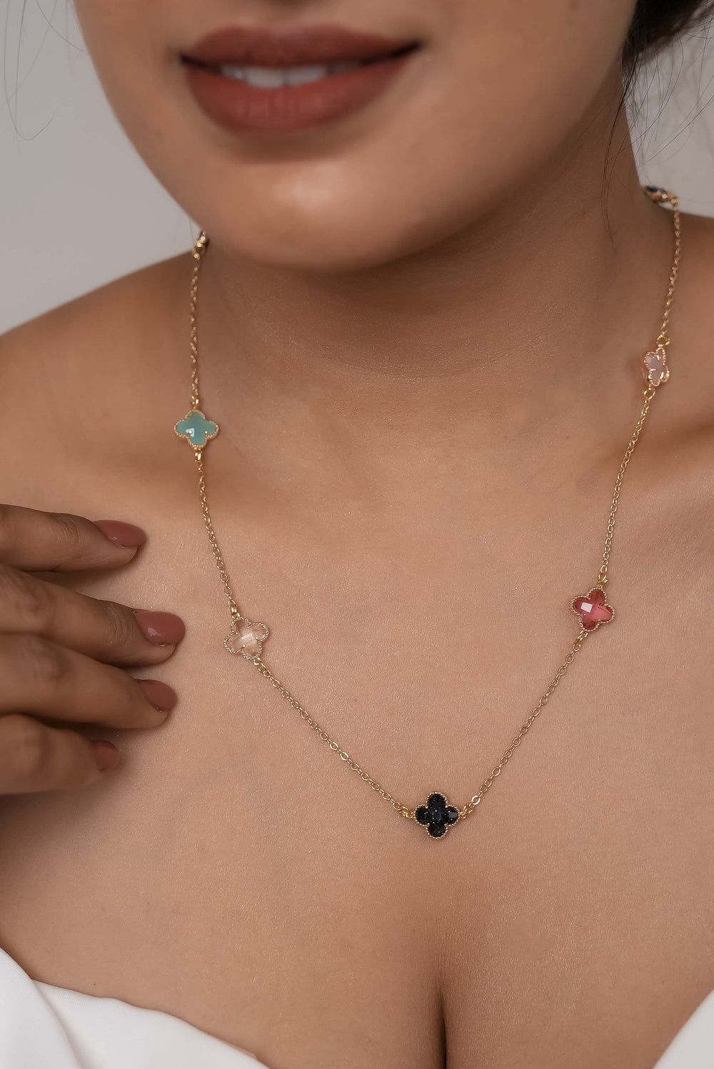 Rainbow Clover Dainty Necklace 2