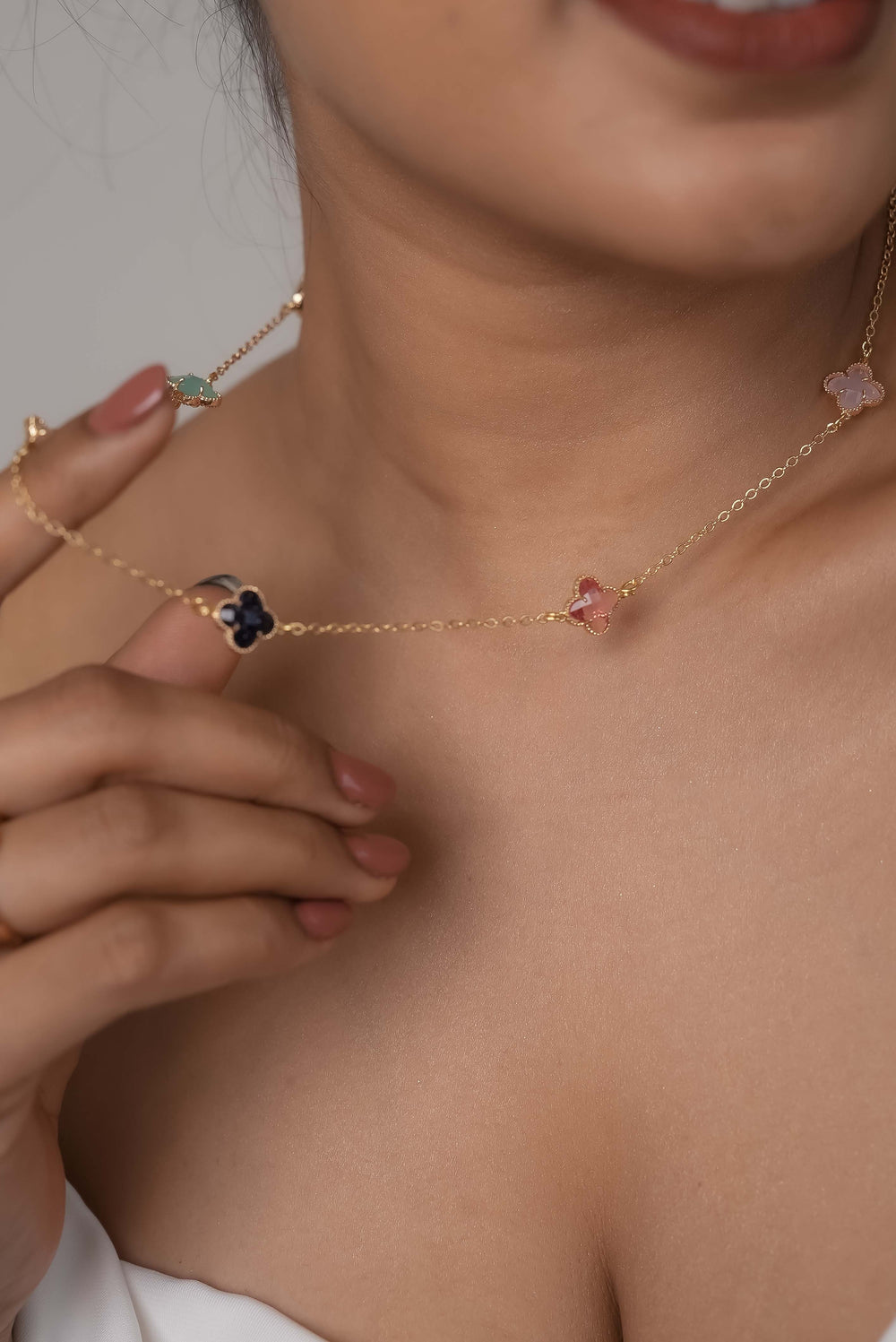 Rainbow Clover Dainty Necklace 3