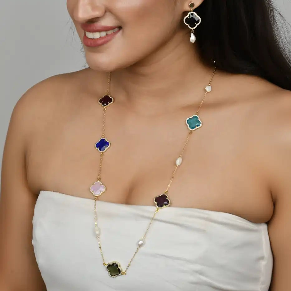 Rainbow Clover & Pearl Set