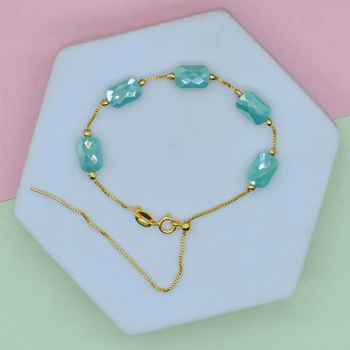 Rectangle Beaded Dainty Bracelet