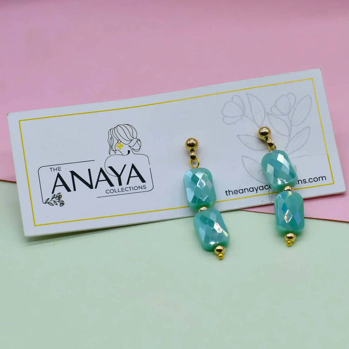 Rectangle Beaded Dainty Earrings