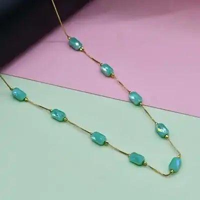 Rectangle Beaded Dainty Necklace