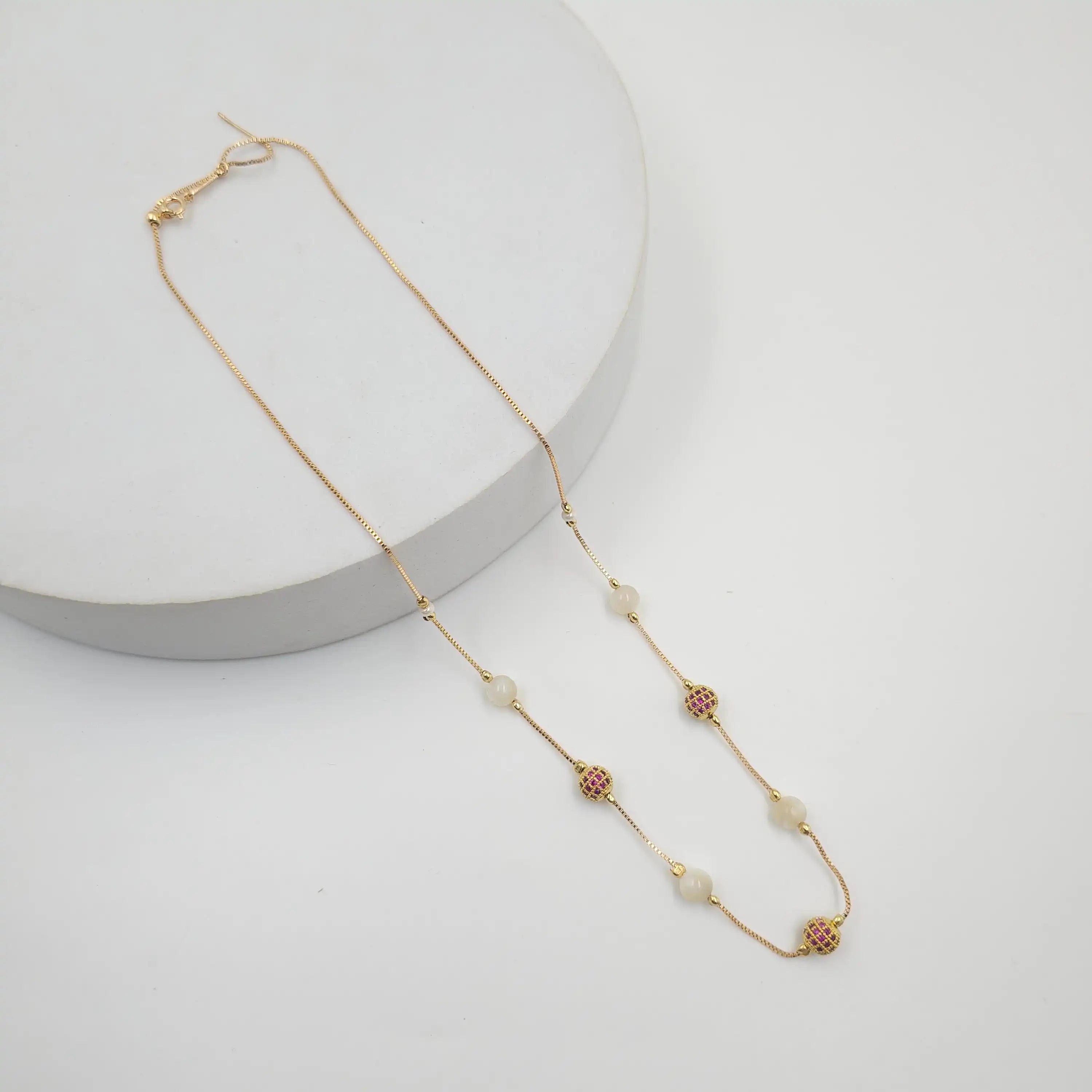 Red CZ Dainty Set