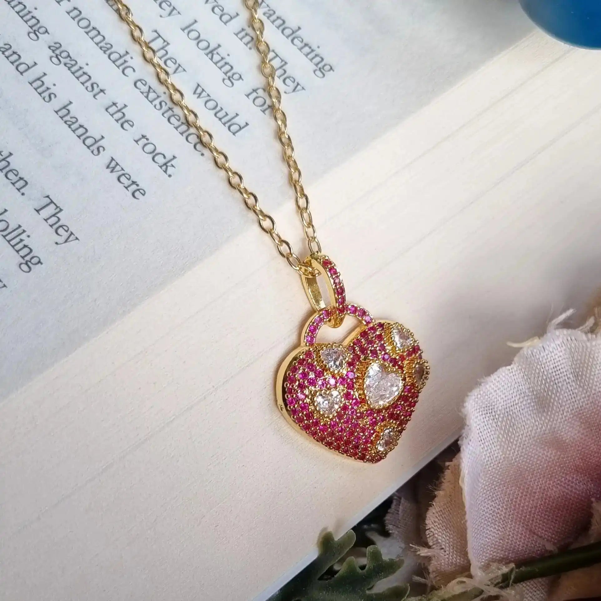 Ruby Heart Pendant Chain