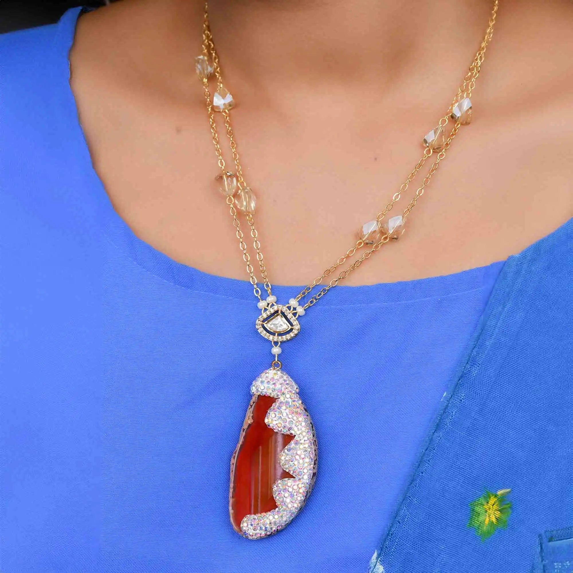 Rustic Agate Kundan Elegance Set