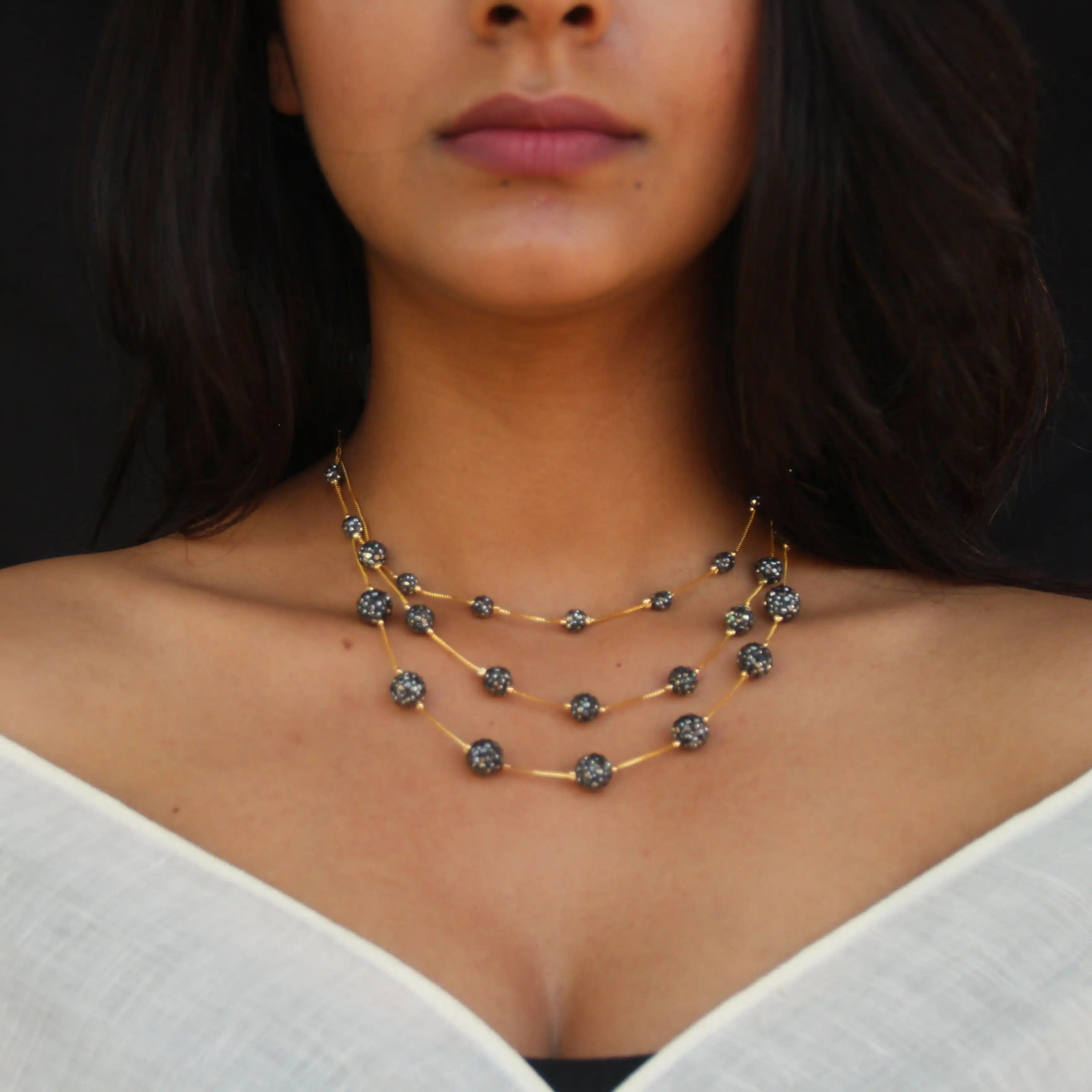 Set of 3 Marcasite Layered Necklace