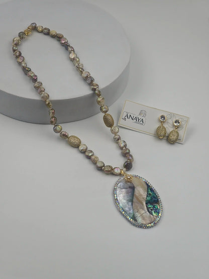 Shell Pearl Elegance Luxury Necklace Set with MOP Pendant