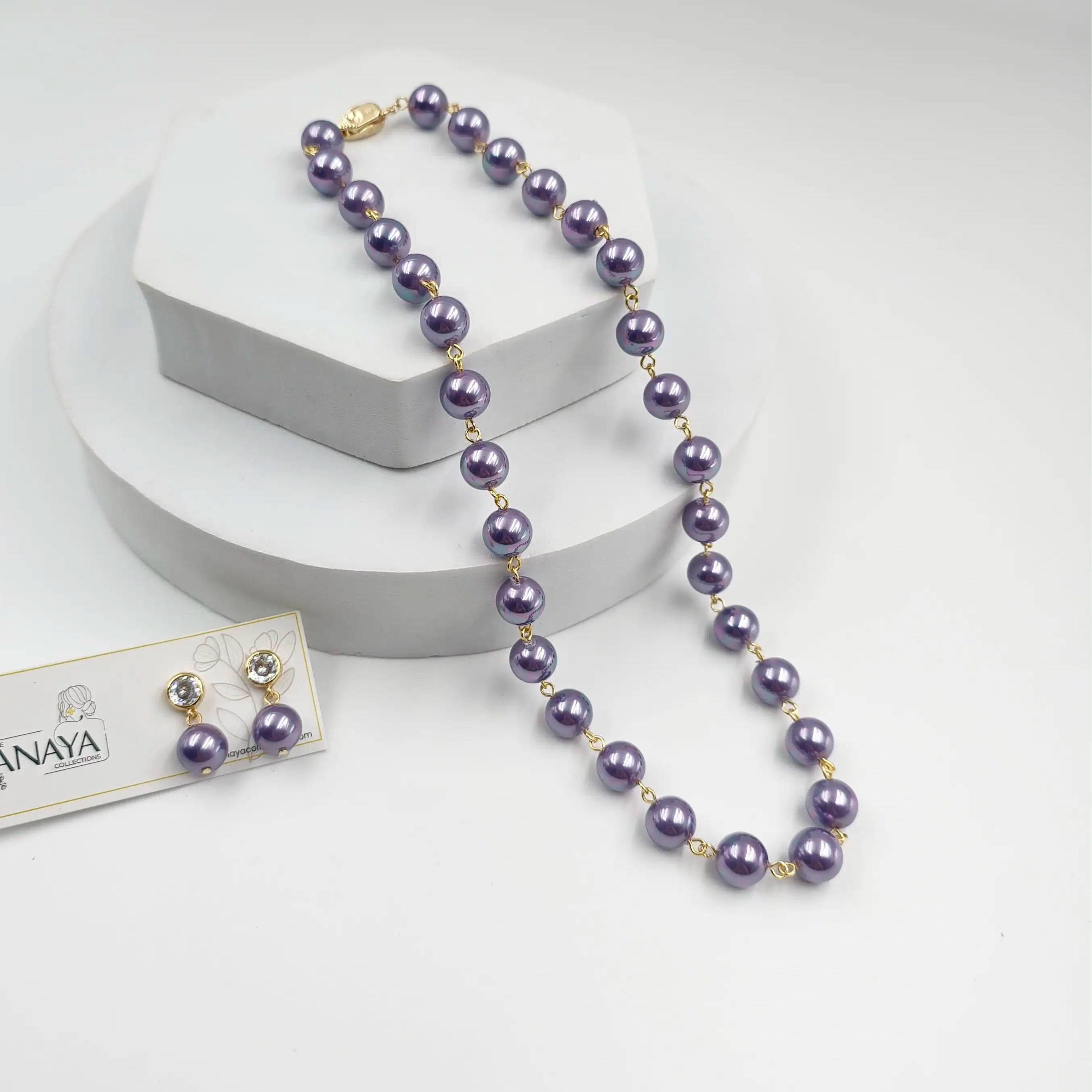 Small Shell Pearl Necklace Set