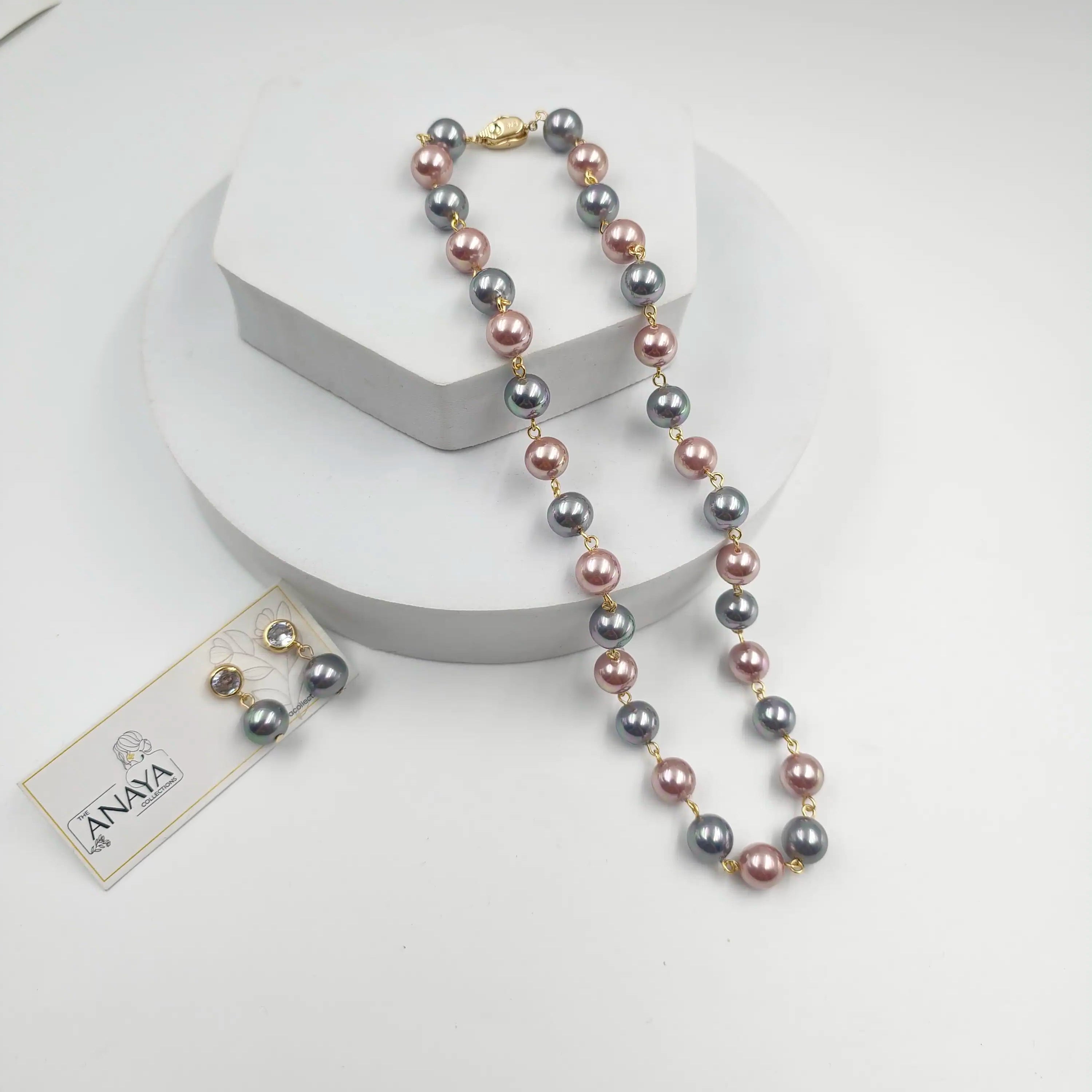 Small Shell Pearl Necklace Set