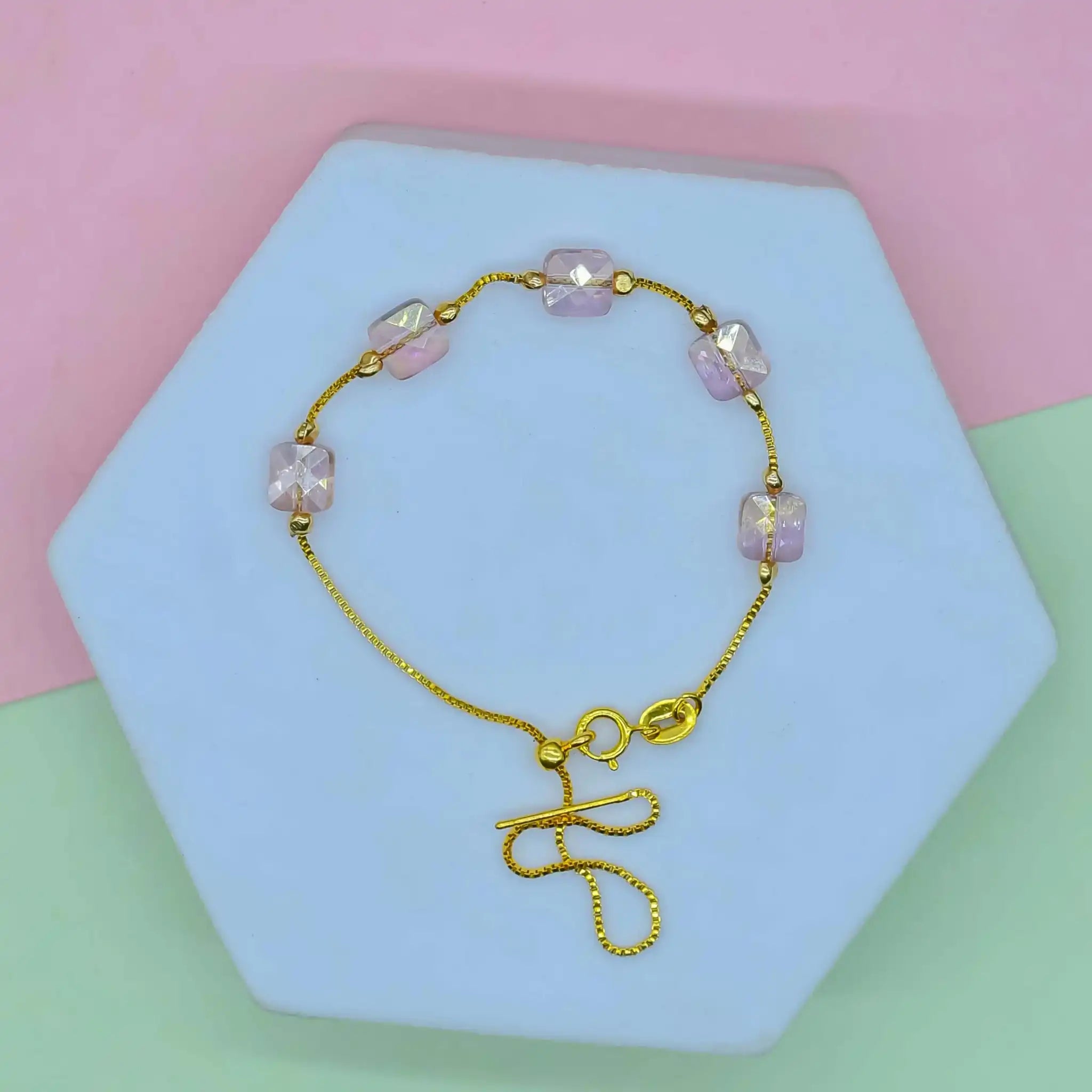 Square Beaded Dainty Bracelet