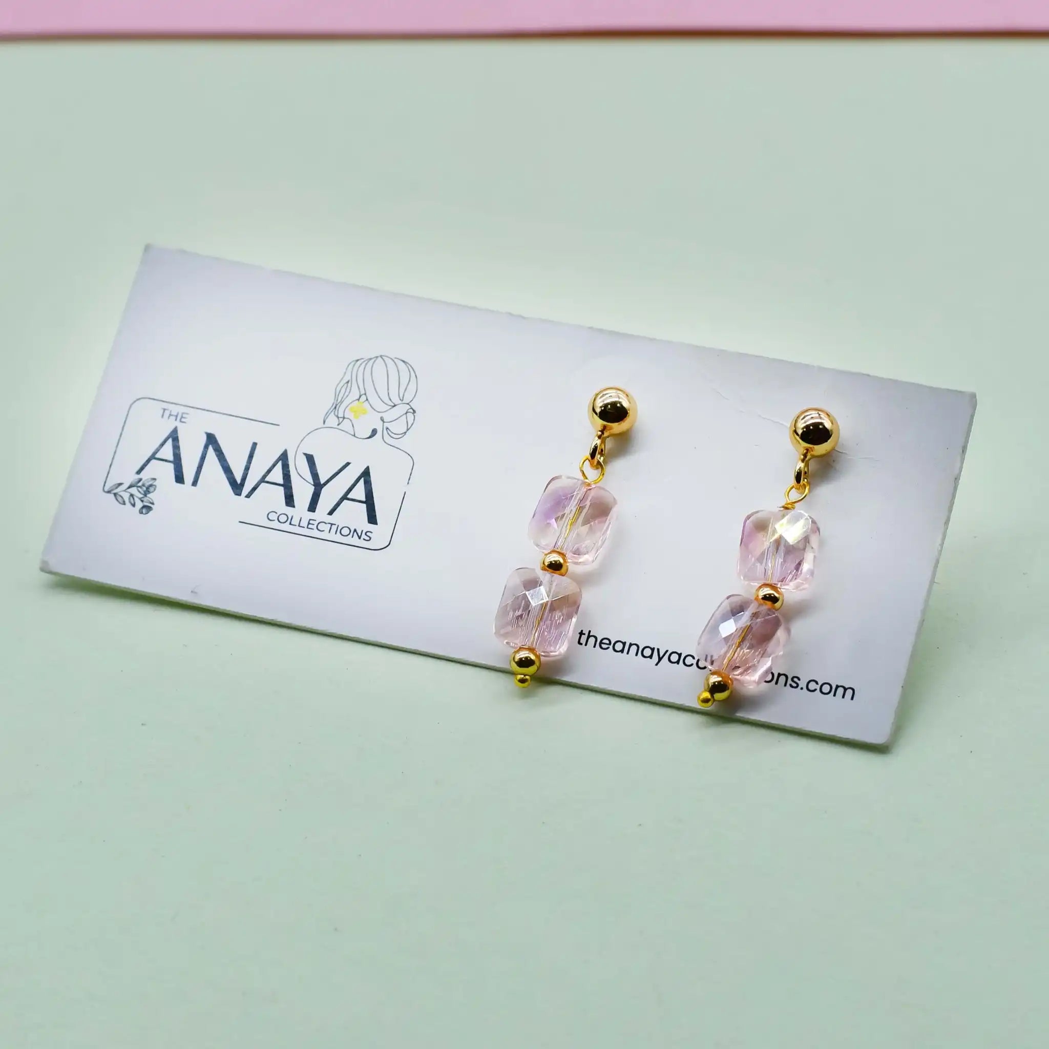 Square Beaded Dainty Earrings