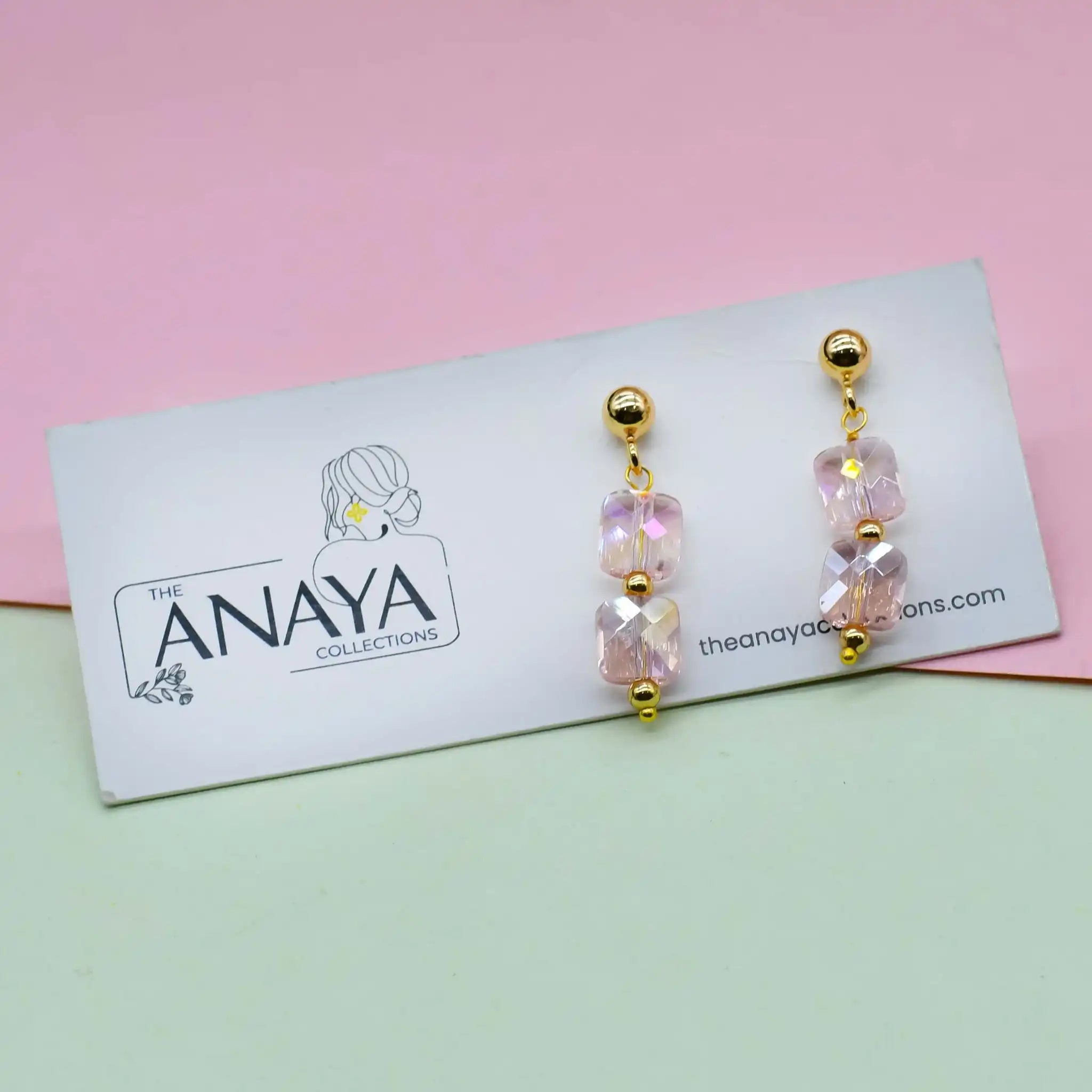Square Beaded Dainty Earrings