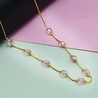 Square Beaded Dainty Necklace