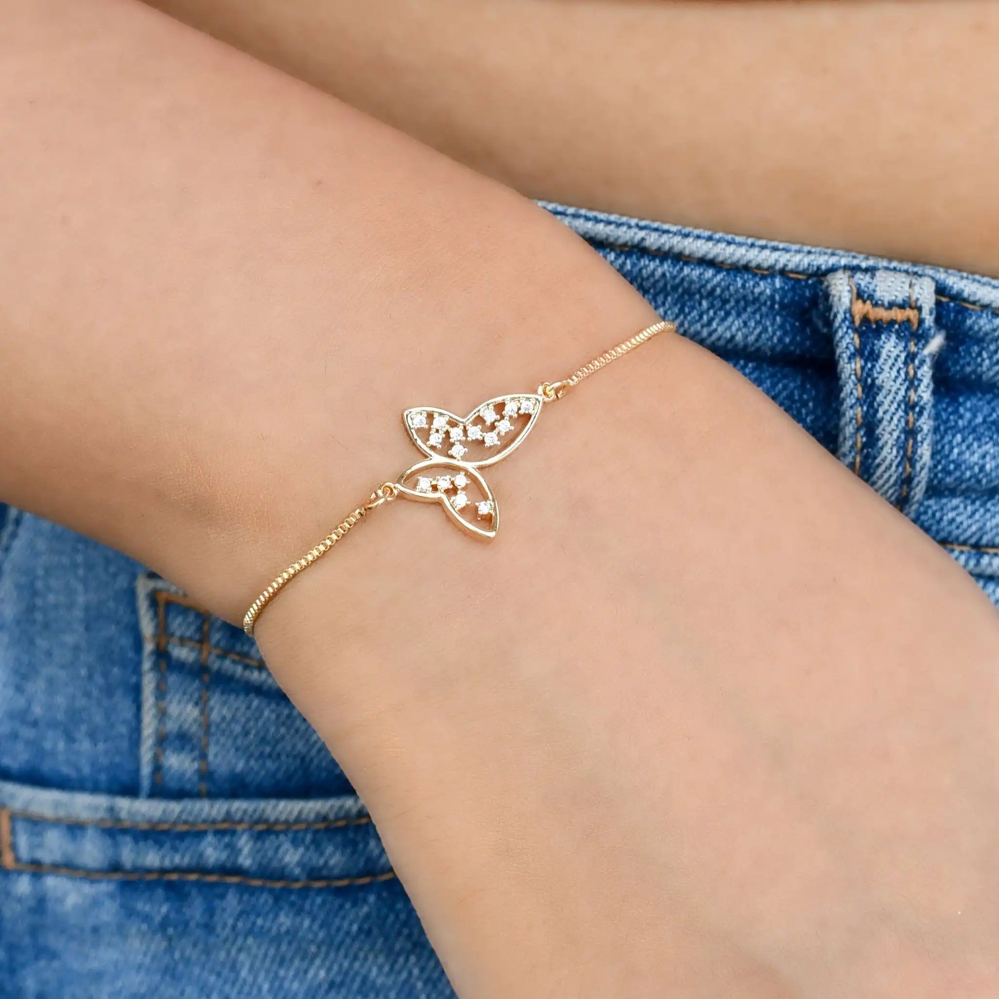 Studded Butterfly Pull Bracelet