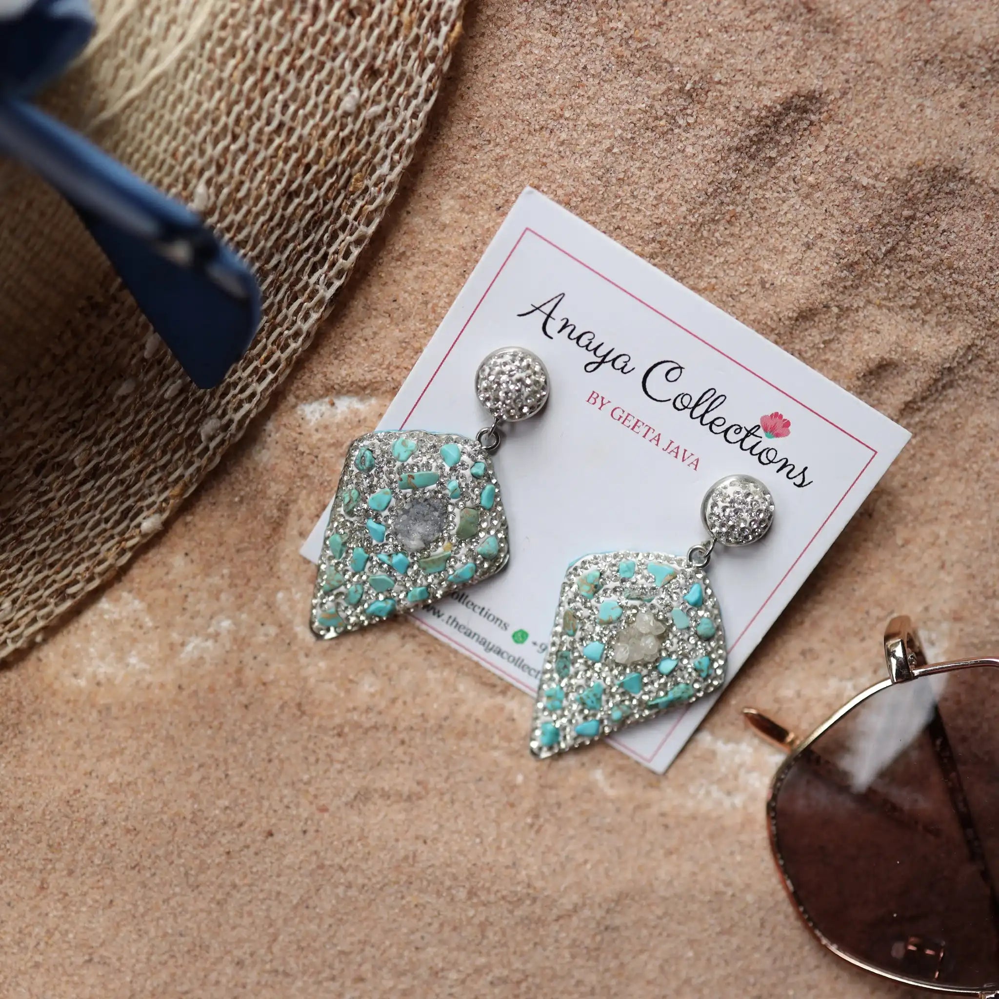 Turquoise Sword Earrings