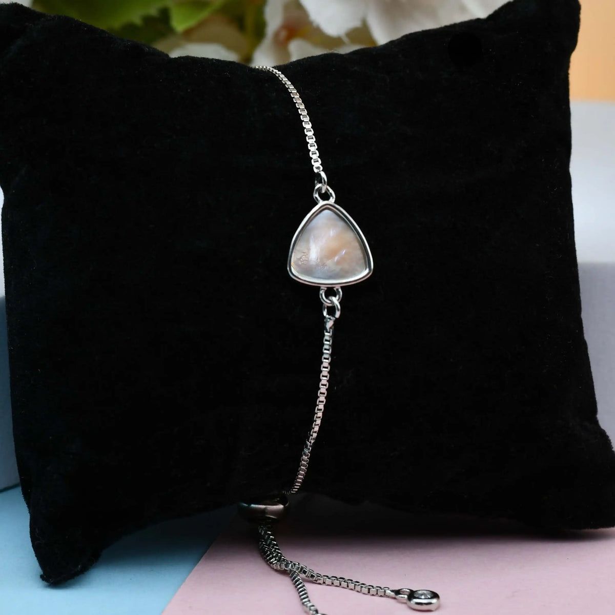 Triangle Silver MOP Pull Bracelet