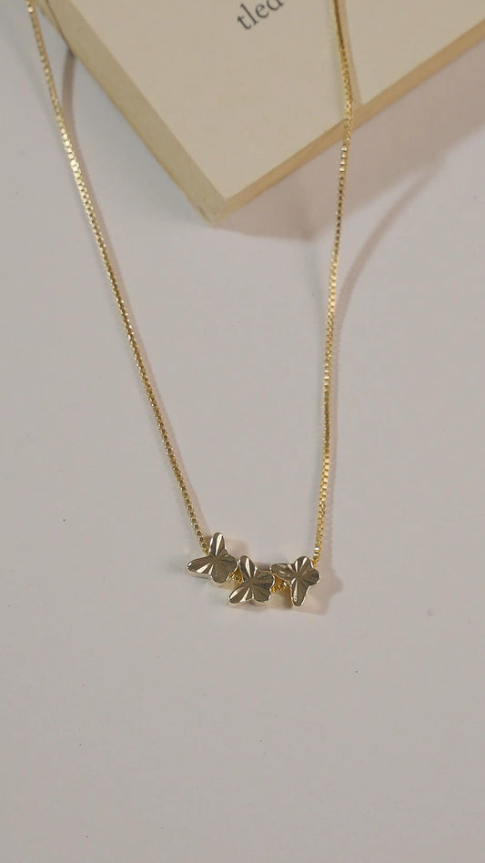Triplet Butterfly Pendant Chain