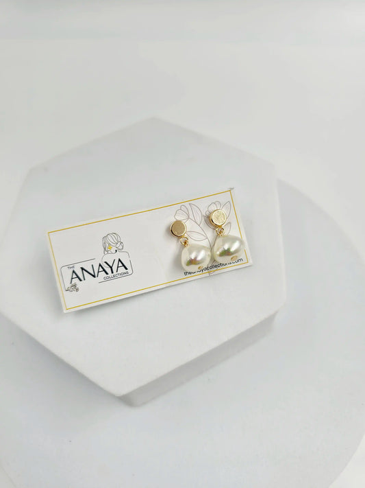 Uncut Gems Pearl Dainty Earrings