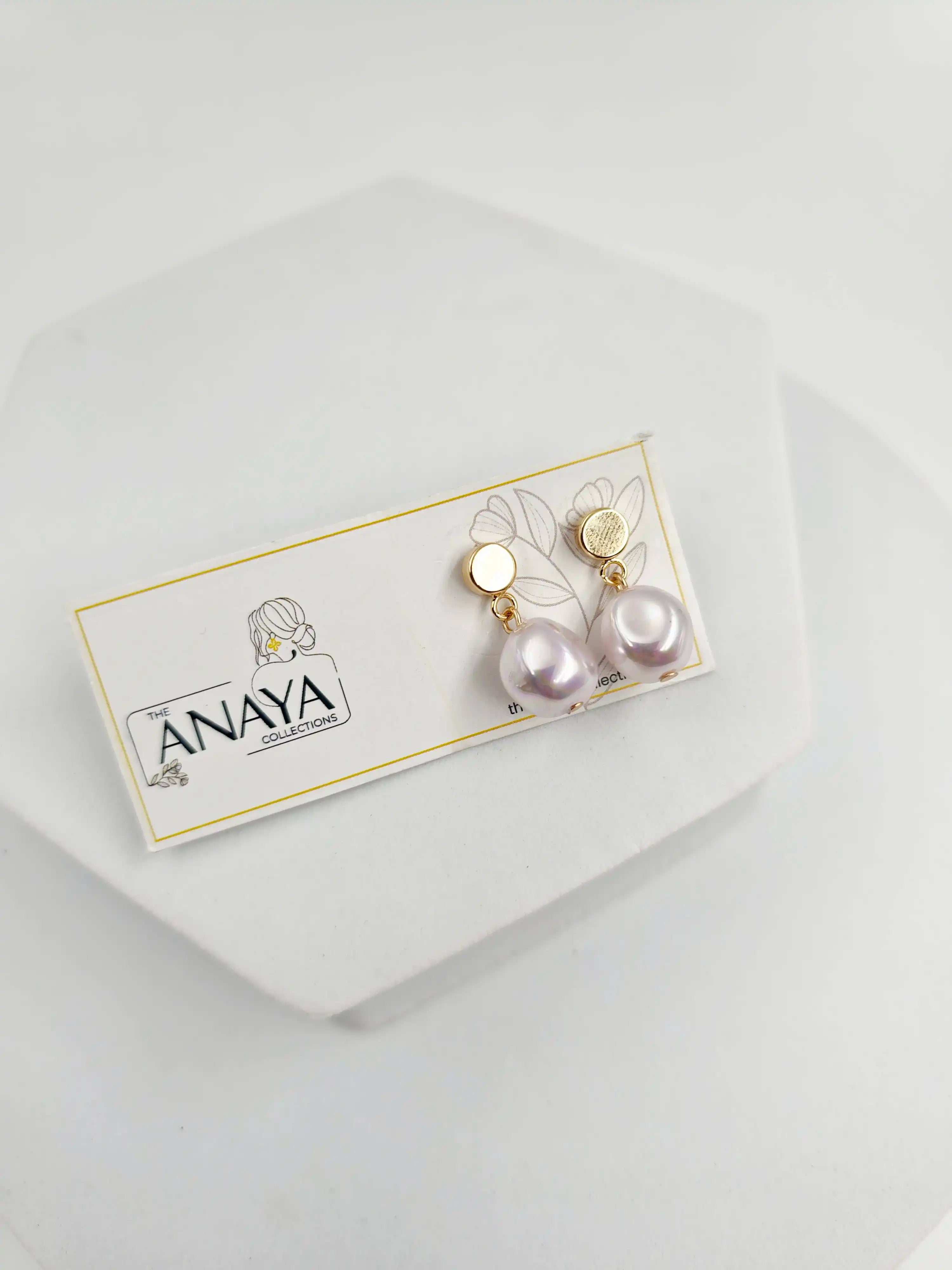 Uncut Gems Pearl Dainty Earrings