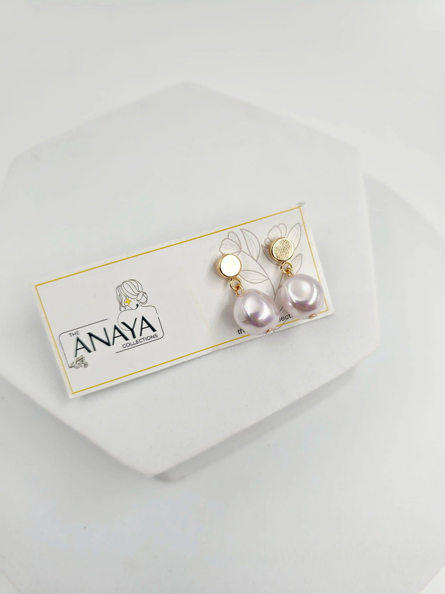 Uncut Gems Pearl Dainty Earrings