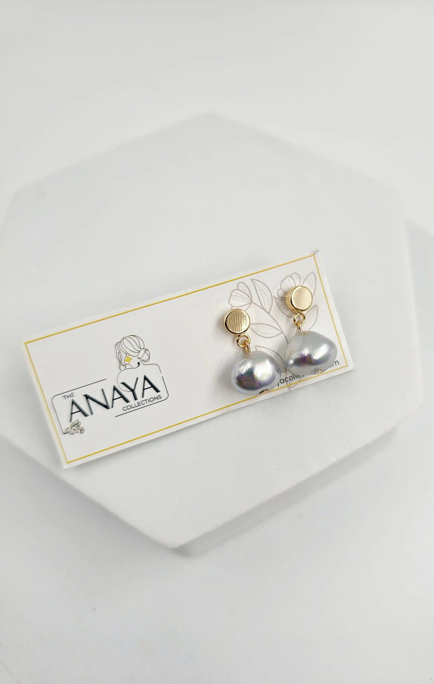 Uncut Gems Pearl Dainty Earrings