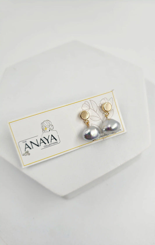 Uncut Gems Pearl Dainty Earrings