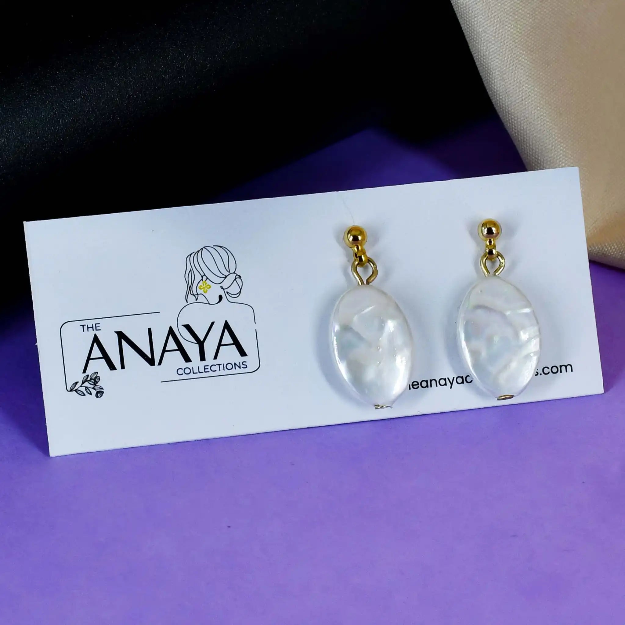 Uncut Oval Drop Earrings