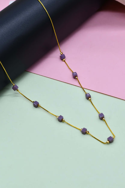 Cuboid Beaded Dainty Necklace