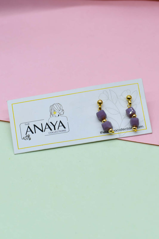 Cuboid Beaded Dainty Earrings