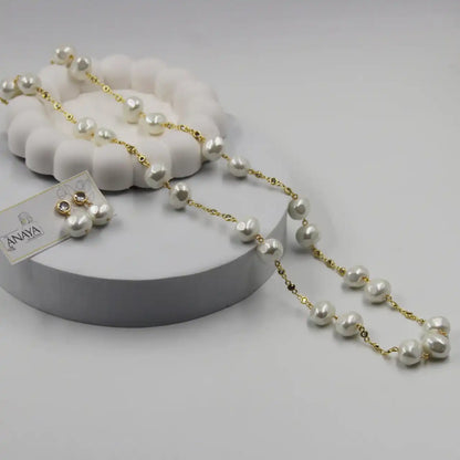 Uncut Shell Pearl Long Set
