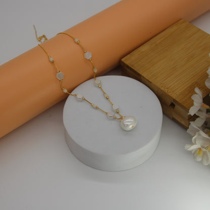 Shell Pearl Harmony Dainty Necklace