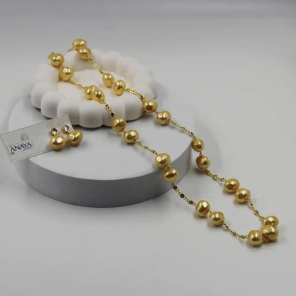 Uncut Shell Pearl Long Set