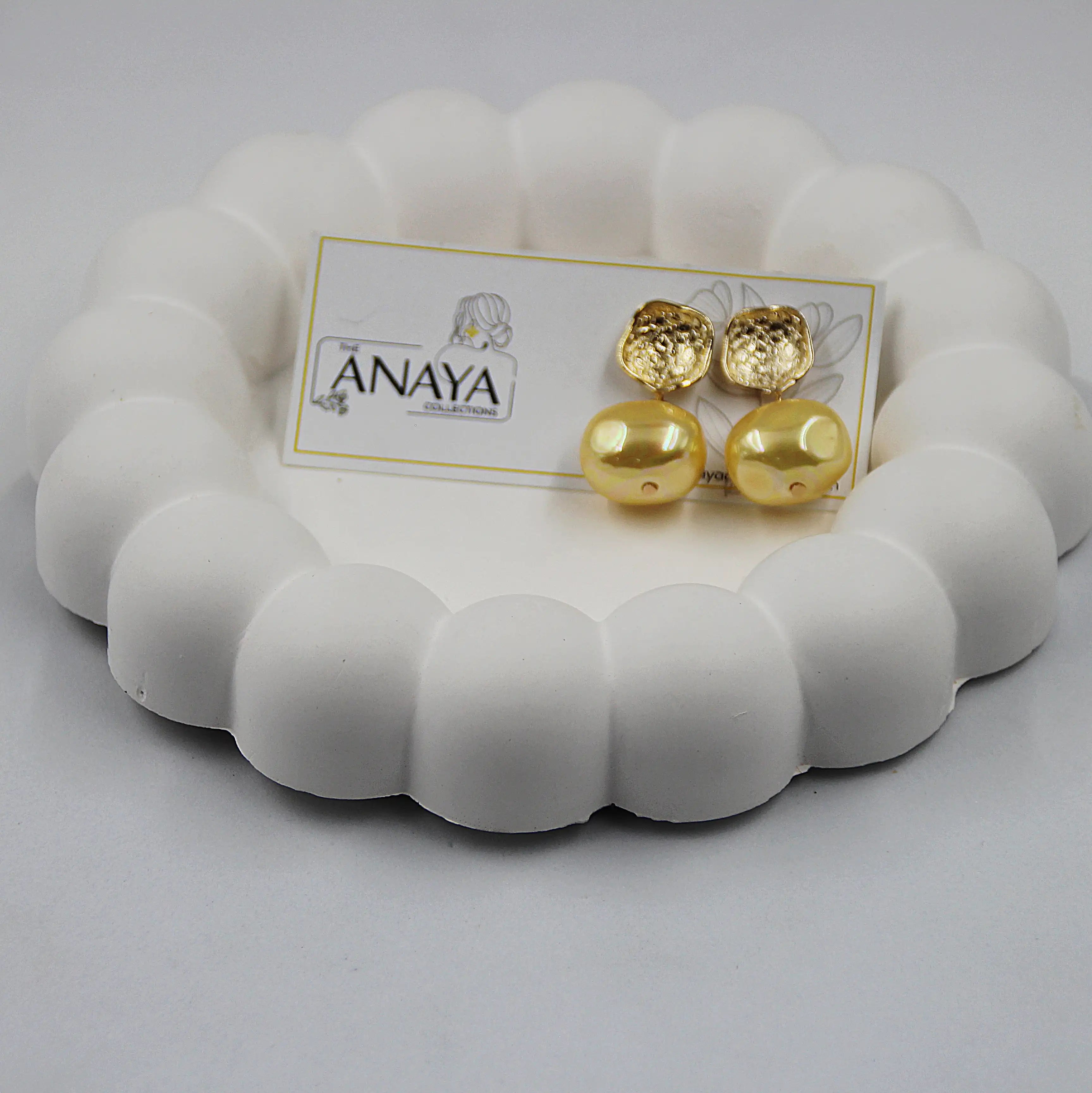 Uncut Shell Pearl Earrings