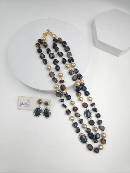 Double Line Agates With Baroque Set