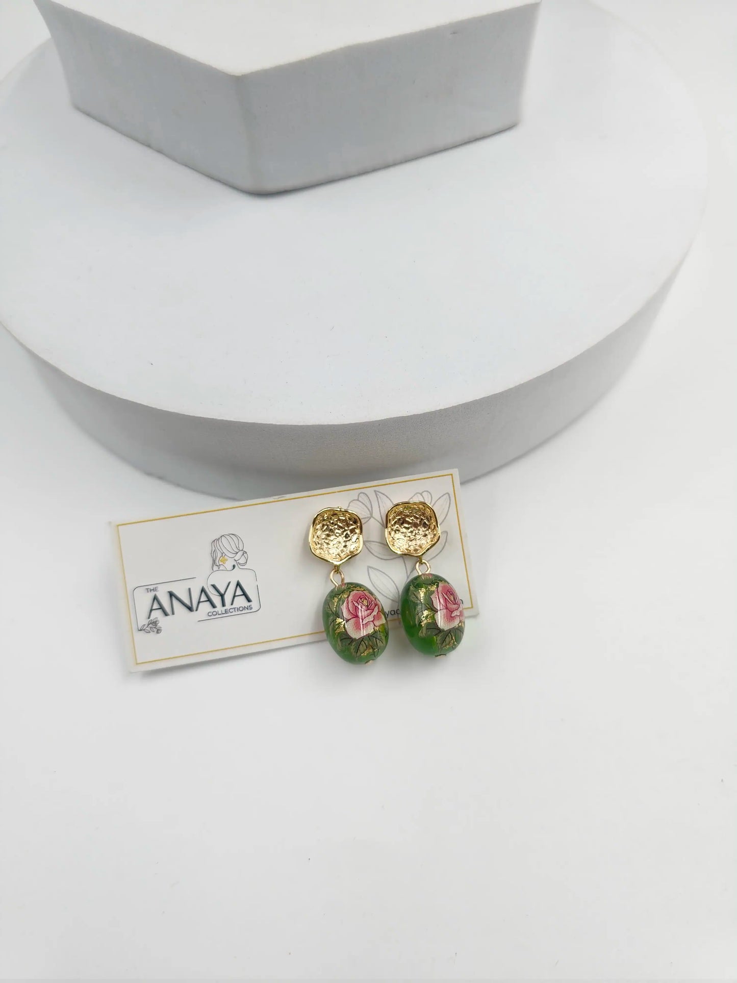 Floral Decal Beads Elegance Earrings