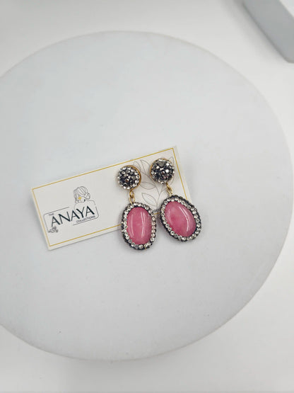 Marquise Agate Oval Earrings