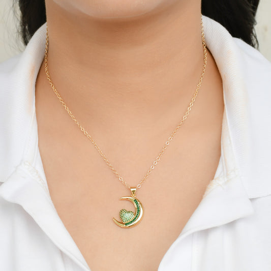 Crescent Moon and Heart Chain